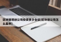 区块链初创公司投资多少合适[区块链公司怎么盈利]